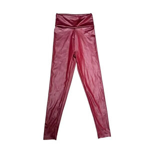 L’urv Women's Faux Leather Leggings Red Size S Party/Cocktail